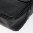 CELINE Shoulder Bag Leather Black Gold Auth 121842-9