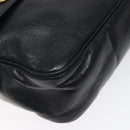 CELINE Shoulder Bag Leather Black Gold Auth 121842-14