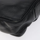 CELINE Shoulder Bag Leather Black Gold Auth 121842-15