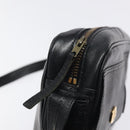 CELINE Shoulder Bag Leather Black Gold Auth 121842-11