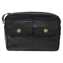 CELINE Shoulder Bag Leather Black Gold Auth 121842-13