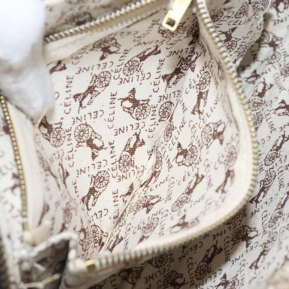 CELINE Shoulder Bag Leather Black Gold Auth 121842