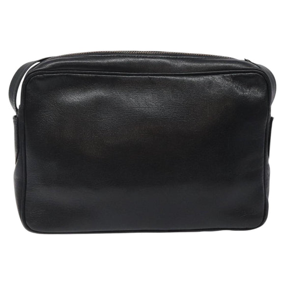 CELINE Shoulder Bag Leather Black Gold Auth 121842