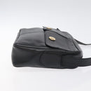 CELINE Shoulder Bag Leather Black Gold Auth 121842-3