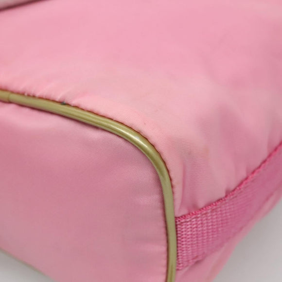 PRADA Hand Bag Nylon Pink Silver Auth 121843