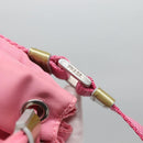 PRADA Hand Bag Nylon Pink Silver Auth 121843-9
