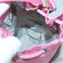 PRADA Hand Bag Nylon Pink Silver Auth 121843-20