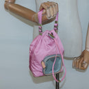 PRADA Hand Bag Nylon Pink Silver Auth 121843-23