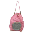 PRADA Hand Bag Nylon Pink Silver Auth 121843-13