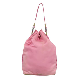 PRADA Hand Bag Nylon Pink Silver Auth 121843 - 0
