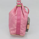 PRADA Hand Bag Nylon Pink Silver Auth 121843-3