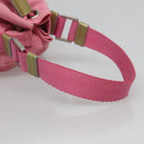 PRADA Hand Bag Nylon Pink Silver Auth 121843-7