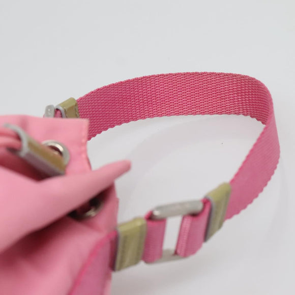 PRADA Hand Bag Nylon Pink Silver Auth 121843