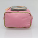 PRADA Hand Bag Nylon Pink Silver Auth 121843-5