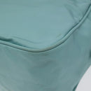 PRADA Handtasche Nylon Blau Silber Auth 121844-8