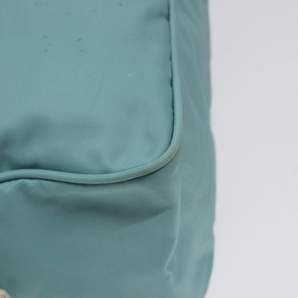 PRADA Hand Bag Nylon Blue Silver Auth 121844