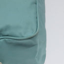 PRADA Handtasche Nylon Blau Silber Auth 121844-15