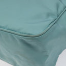 PRADA Handtasche Nylon Blau Silber Auth 121844-16