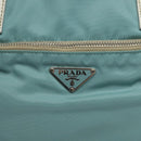 PRADA Handtasche Nylon Blau Silber Auth 121844-18