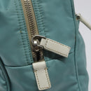 PRADA Handtasche Nylon Blau Silber Auth 121844-19