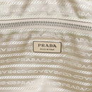 PRADA Handtasche Nylon Blau Silber Auth 121844-20