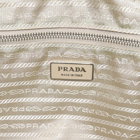 PRADA Handtasche Nylon Blau Silber Auth 121844