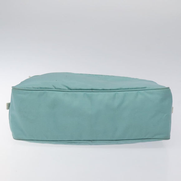 PRADA Hand Bag Nylon Blue Silver Auth 121844