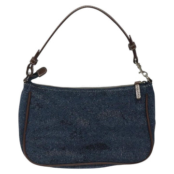 MCM Accessory Pouch Canvas Navy Silver Auth 121847 - 0