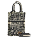 Christian Dior Mini Vertical Hand Bag Canvas 2way Black Auth 121850-1