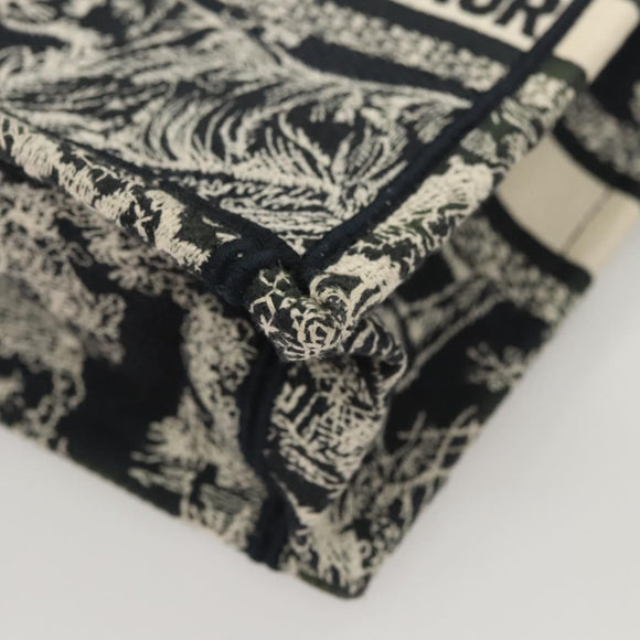 Christian Dior Mini Vertical Hand Bag Canvas 2way Black Auth 121850