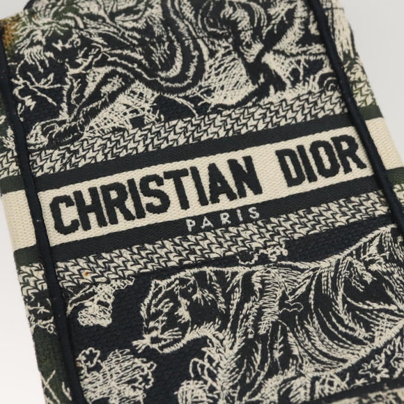 Christian Dior Mini Vertical Hand Bag Canvas 2way Black Auth 121850