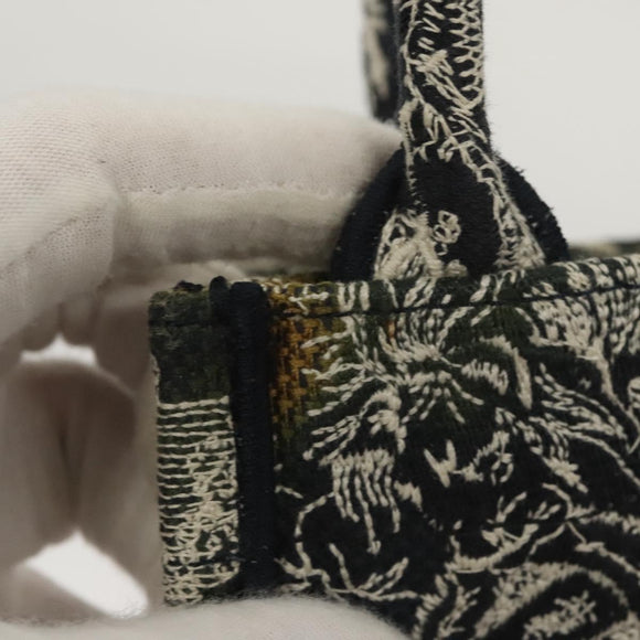 Christian Dior Mini Vertical Hand Bag Canvas 2way Black Auth 121850