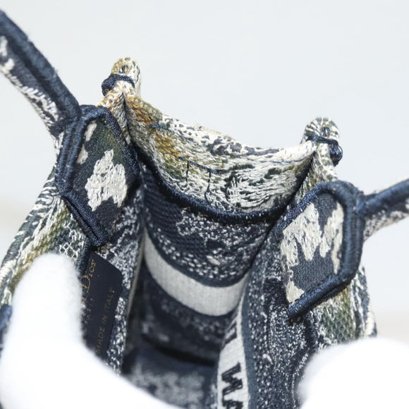 Christian Dior Mini Vertical Hand Bag Canvas 2way Black Auth 121850