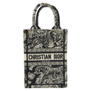 Christian Dior Mini Vertical Hand Bag Canvas 2way Black Auth 121850-2