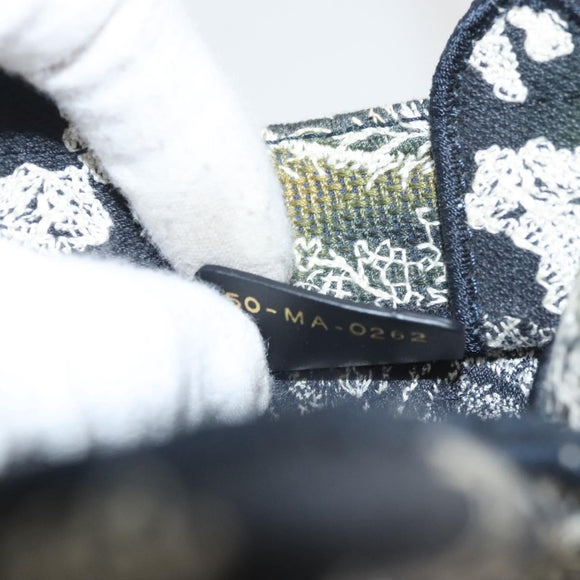 Christian Dior Mini Vertical Hand Bag Canvas 2way Black Auth 121850