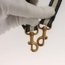 Christian Dior Mini Vertical Hand Bag Canvas 2way Black Auth 121850-22