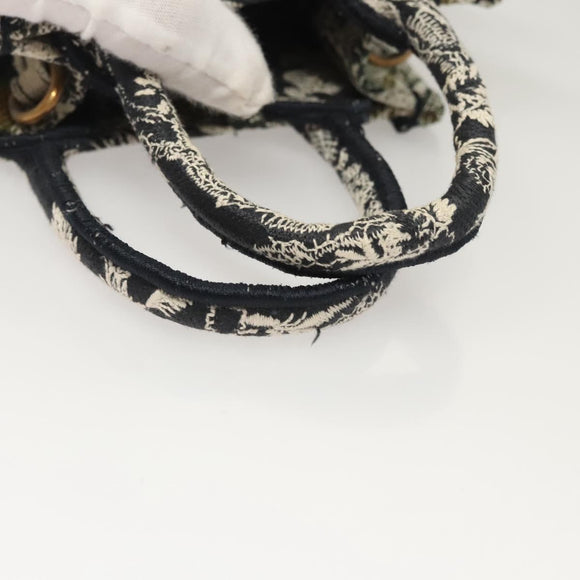 Christian Dior Mini Vertical Hand Bag Canvas 2way Black Auth 121850