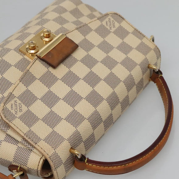 LOUIS VUITTON Damier Azur Croisette Hand Bag 2way N41581 LV Auth 121869