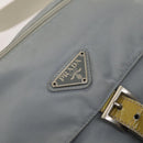 PRADA Shoulder Bag Nylon Light Blue Silver Auth 121882-18