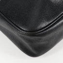 CHANEL COCO Mark Shoulder Bag Caviar Skin Black Gold CC Auth 121888-15