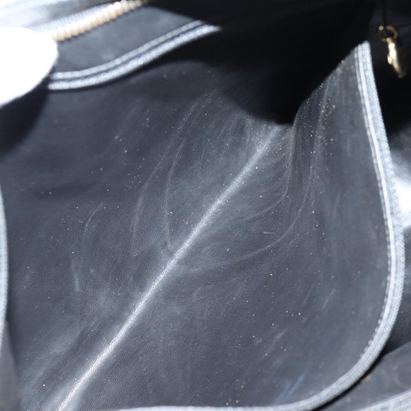 CHANEL COCO Mark Shoulder Bag Caviar Skin Black Gold CC Auth 121888