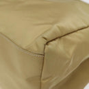 PRADA Hand Bag Nylon Beige Silver Auth 121920-9