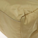 PRADA Hand Bag Nylon Beige Silver Auth 121920-15