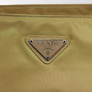 PRADA Hand Bag Nylon Beige Silver Auth 121920-17