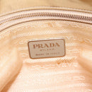 PRADA Hand Bag Nylon Beige Silver Auth 121920-18