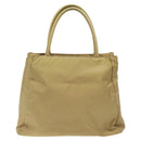 PRADA Hand Bag Nylon Beige Silver Auth 121920-2
