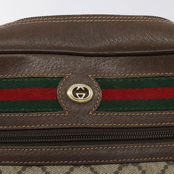 GUCCI GG Supreme Web Sherry Line Shoulder Bag PVC Beige 56 02 087 Auth 121924