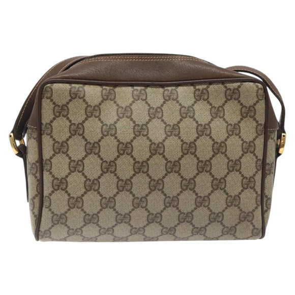 GUCCI GG Supreme Web Sherry Line Shoulder Bag PVC Beige 56 02 087 Auth 121924