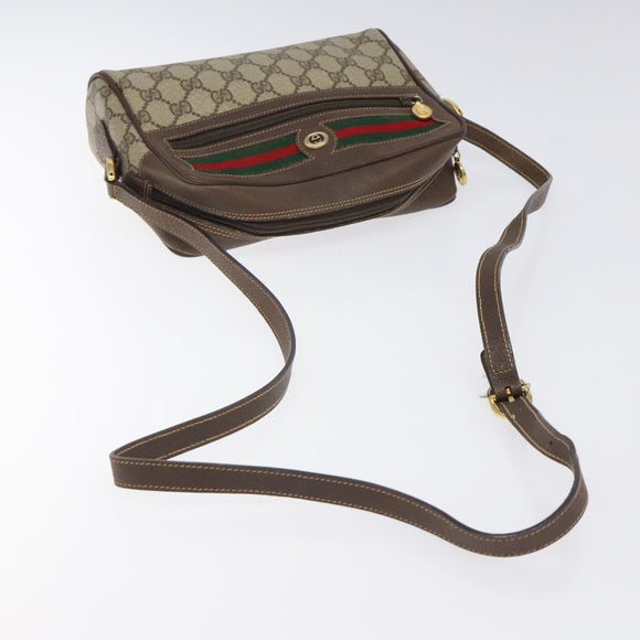 GUCCI GG Supreme Web Sherry Line Shoulder Bag PVC Beige 56 02 087 Auth 121924