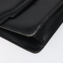 GUCCI Chain Shoulder Bag Leather Black Gold Auth 121927-15